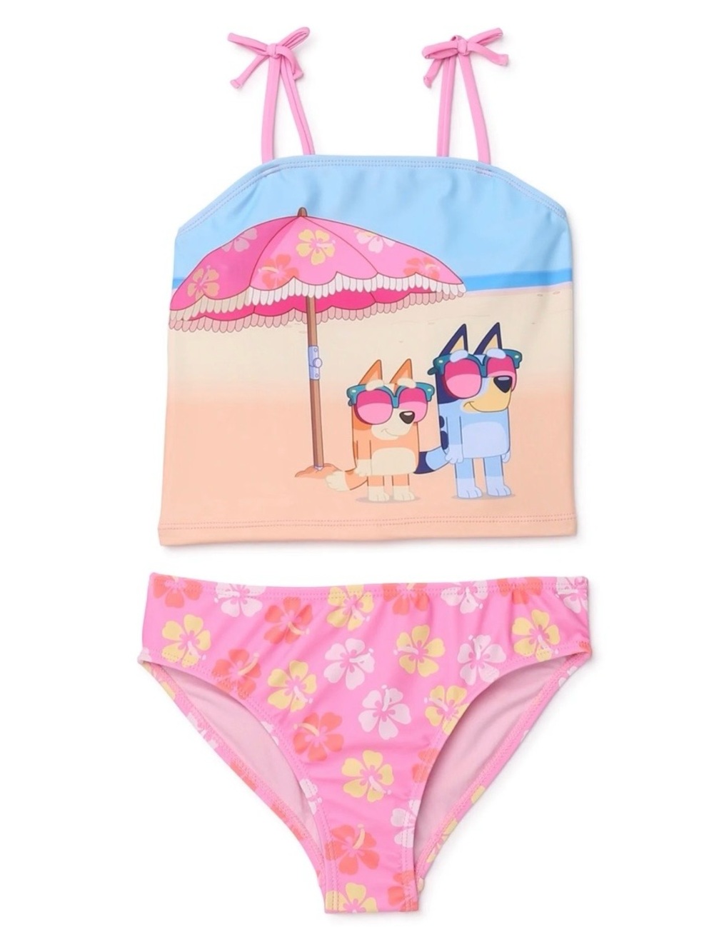 New Bluey Girls 2-Piece Character Set Tankini Bathing Suit, UPF 50 Size 4/5